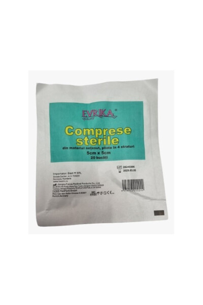EVRIKA QUALITY Set 10 bucati Comprese sterile netesut, Evrika Quality, pliate...