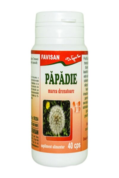 Favisan Păpădie (40 capsule) – Supliment depurativ și hepatoprotector pentru ...