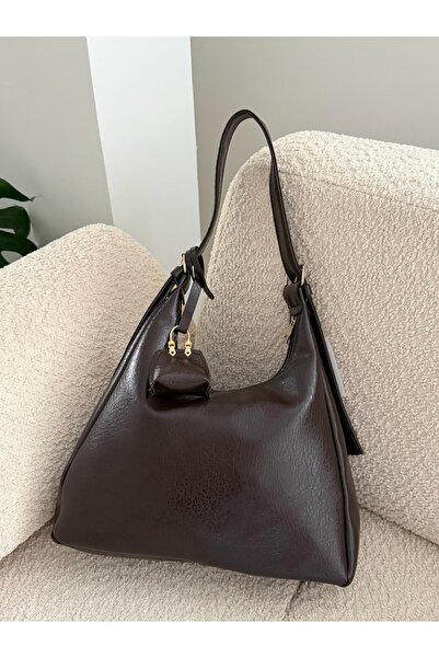 STİL SİDELYA Shiny Texture Shoulder Bag with Bag Charms