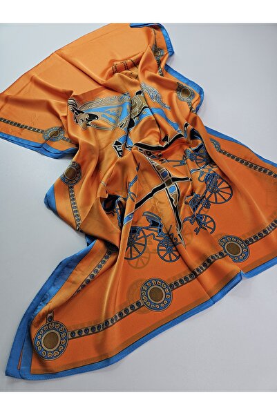 tomrisboutique Luxury Voile Silk Shawl Scarf Horse Patterned Double Sided 70 ...