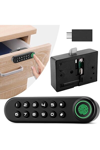 GENERAL Tzowlec Fingerprint Cabinet Lock Biometric Password Smart Lock with U...