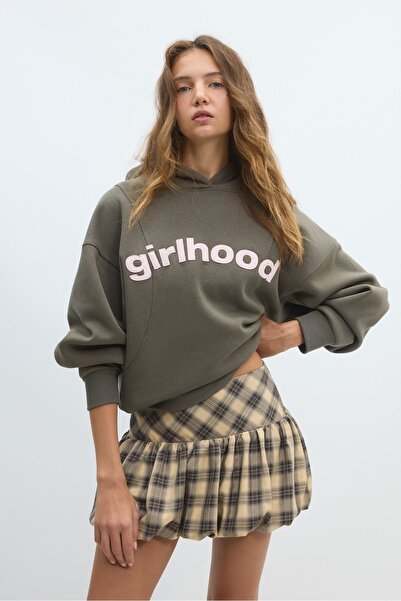 Stradivarius Yazılı kapüşonlu sweatshirt