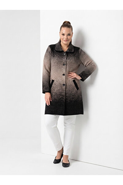 Giyim Dünyası Women's Side Pocket Patterned Cardigan Mink