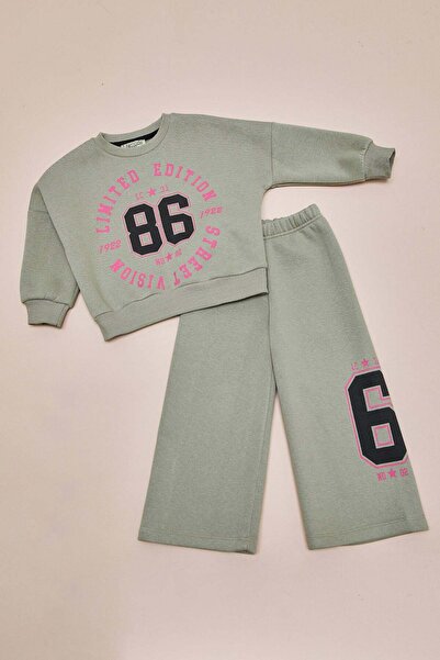 Fulla Moda 3 İplik 86 Printed Girls' 2-Piece Set
