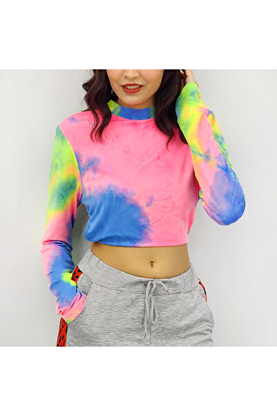 dorbe Women's Multicolor Tie-dye print Crop T-Shirt