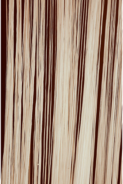 AKÇA TEKSTİL Ip Curtain Thin Chain Cream Color Width 300 cm Length 280 cm