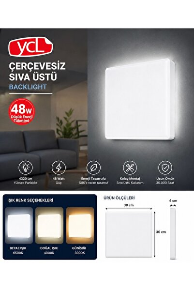 LEDMARK Sıva Üstü Led Panel 30x30 Beyaz 6500k
