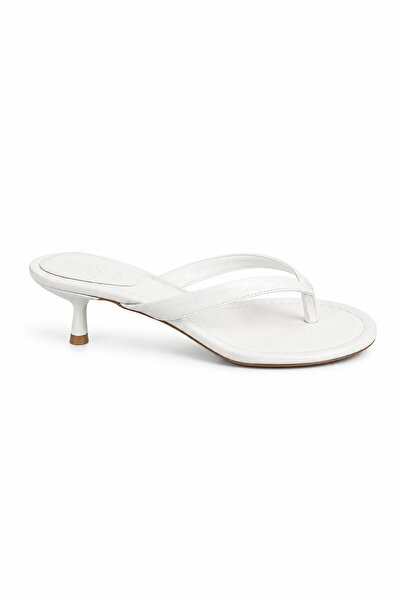 Sira Official Vela White Flip-Flop Heeled Slippers