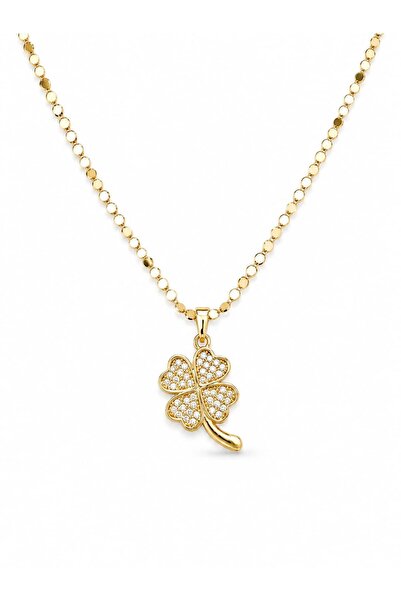 CHARMLUCKY Steel Clover Quadrangle Chain Necklace