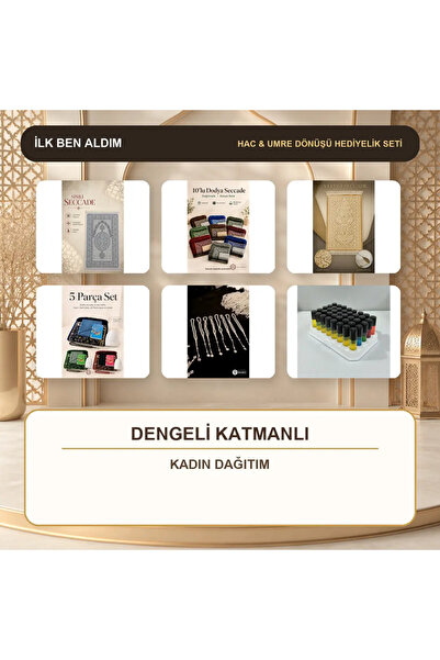 İlkbenaldim 20-Person Hajj Umrah Prayer Mat Set - 60% Glitter + 20% Dodya + 2...
