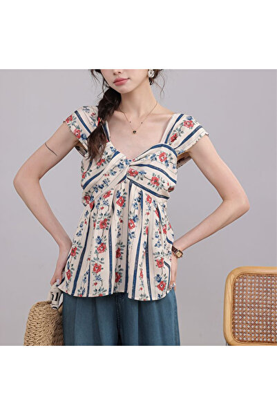 dorbe Women's Multicolor Striped Peplum Blouse