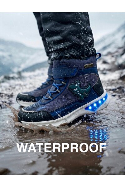 BUCKHEAD unisex çocuk ışıklı waterproof bot , su geçirmez termal dağcı botu ,...