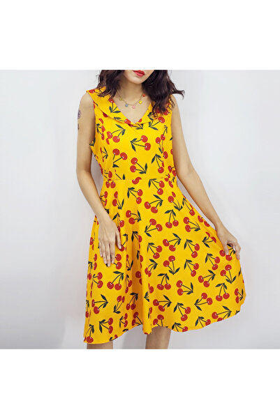 dorbe Women's Yellow A-line Mini Dress