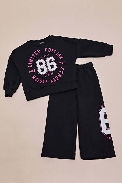Fulla Moda 3 İplik 86 Printed Girls' 2-Piece Set