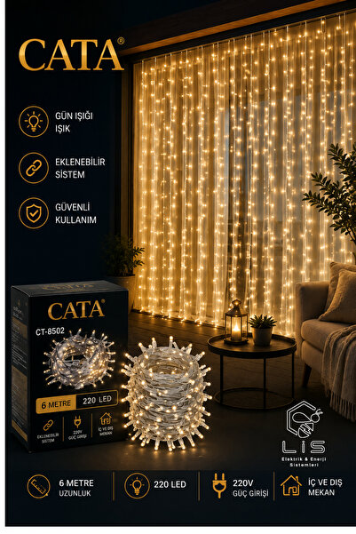 CT-8502 Animasyonlu Eklenebilir 220 LED 6 Metre Gün Işığı