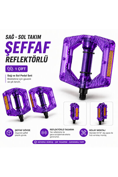 Kasel Mtb Bisiklet Pedal Sağ sol takım ÇİVİLİ IŞIKLI