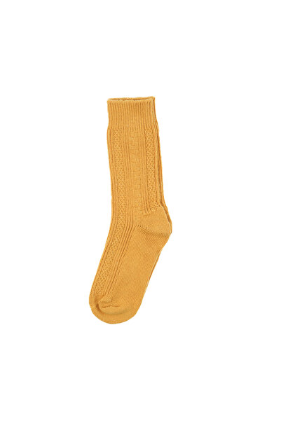 Zeynep Büyükbay Seamless Long Wool Socks Yellow