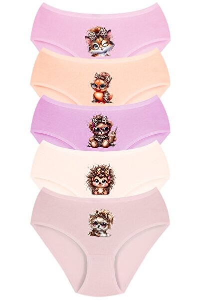 Newlilla 014 Girl's Mix 5-Pack Printed Panties Pack