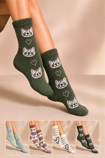 KARDEŞLER ÇORAP Women's Lambswool Winter Socks 4-Pack