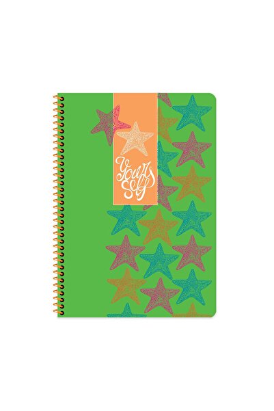 KESKİN COLOR A4 Spiral Cardboard Cover Lined Neon Notebook - Green