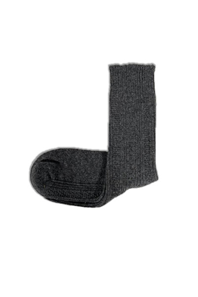Zeynep Büyükbay Seamless Long Wool Socks Gray