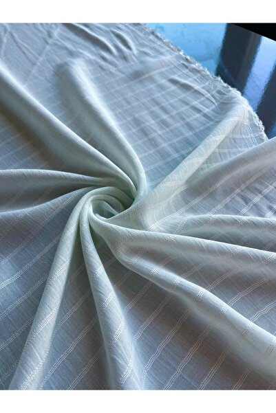 Kumaş sever Light Water Green Color Horizontal Line Patterned Linen Fabric Double by the Meter Sale Dress Skirt Tunic Gölek Pants Clothing Fabric