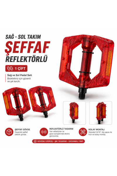 Kasel Mtb Bisiklet Pedal Sağ sol takım ÇİVİLİ IŞIKLI