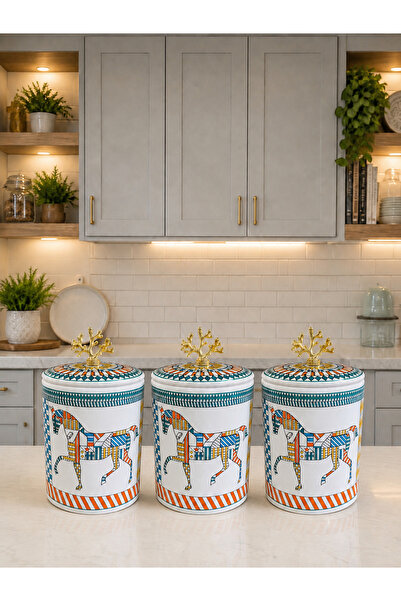 ferayhome Spice Rack - Coffee Corner Set of 3 Flat Covers Herm Horse Colored ...