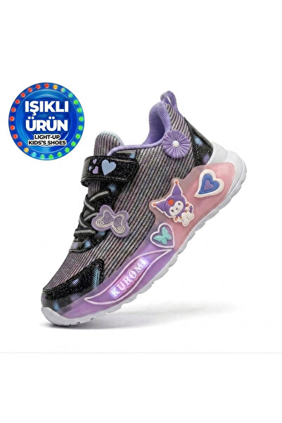 pediashoes KIZ ÇOCUK KUROMİLİ SİYAH RENK HAFİF VE ESNEK SNEAKER SPOR AYAKKABI...