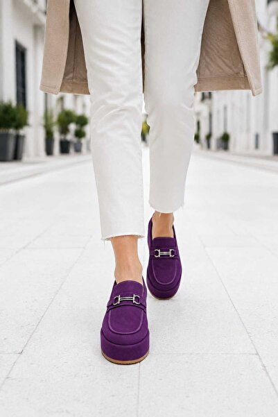 Oneka Shoes Kadın Günlük Loafer Ametist süet 280826KLSASY1540