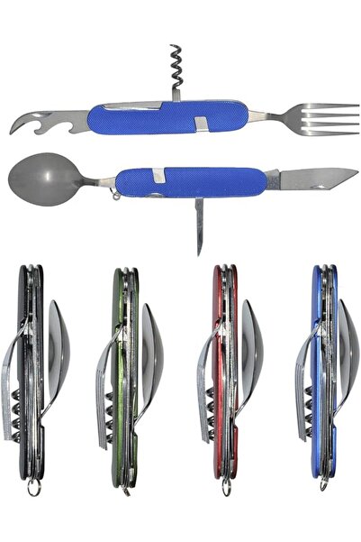Z-Tools 6-in-1 foldable cutlery set, 11x3.3x3.3cm, stainless steel / ZTS2148