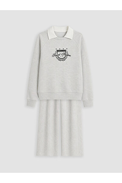 LC Waikiki Shirt collar girl's set