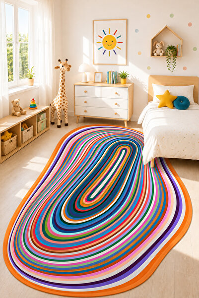 Chilai Home Mix Color Makinede Yıkanabilir Kaymaz Taban Leke Tutmaz Dijital Salon Halısı Mutfak Halısı ve Yolluk
