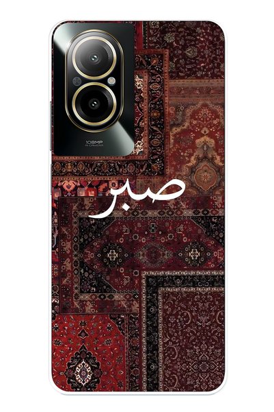FLAMENKO Realme 12 Lite Compatible Vintage Carpet Patterned Transparent Phone...