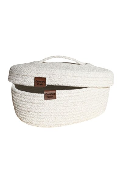Comfort Craft Καλάθι από γιούτα με οβάλ καπάκι |   Χειροποίητο ψάθινο καλάθι ...