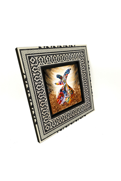 Sadrazam Motifli Semazen Printed 20X20 Mdf Anatolian Painting 1G-Semazen8