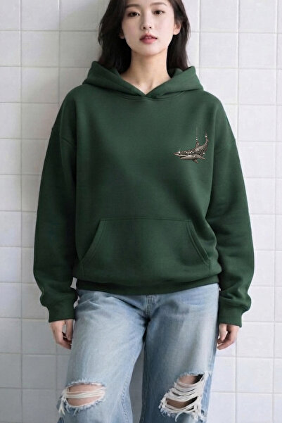 uyguntarz Unisex Kopekbaligi Printed Oversize Hoodie Hooded Sweatshirt