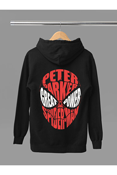 MAGORS Spider Man Printed Cotton Long Sleeved 3-Yarn Hooded Sweatshirt