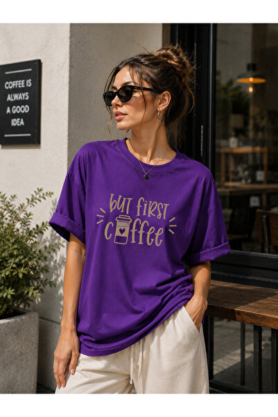 ENB1R MODA Women's Printed Half Oversized Printed Casual T-Shirt