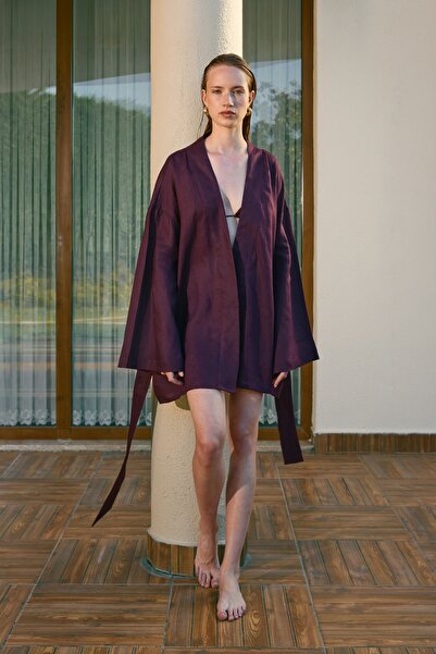 GIÉ %100 Keten Kısa Kimono