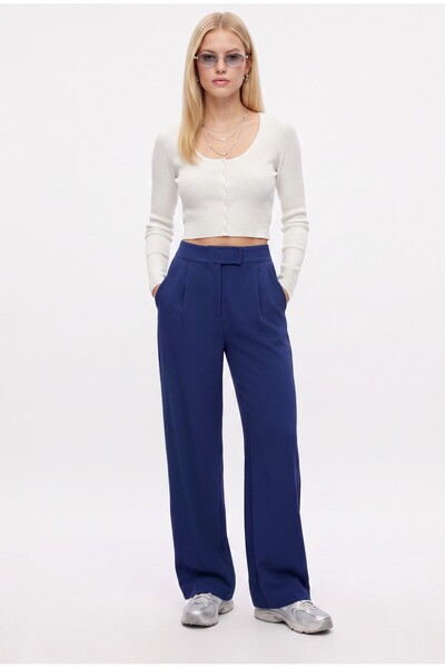 Ritnice Γυναικείο παντελόνι Line Lycra Velcro Closure Saks Blue Palazzo