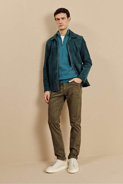 BROOKS BROTHERS Erkek Kahverengi Normal Bel 5 Cepli Dokuma Pantolon
