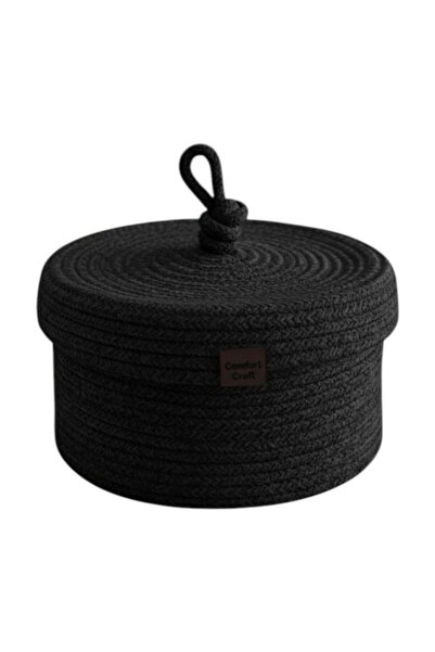 Comfort Craft Okrugla korpa sa poklopcem od jute | Ručno pleteni višenamenski...