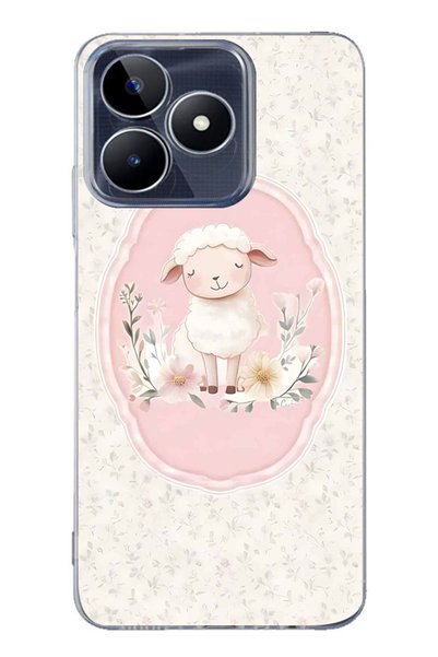 FLAMENKO Realme Note 50 4g Compatible Little Lamb Patterned Transparent Phone...