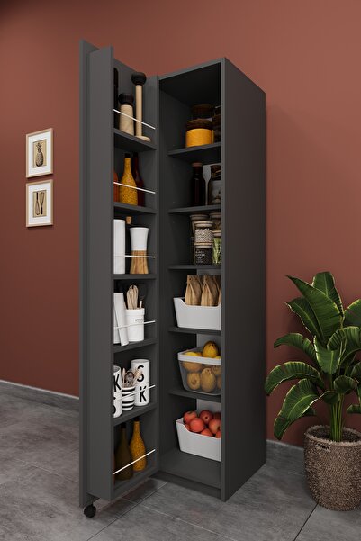 asratrend Lüks Çok Amaçlı Kiler Dolabı %100 MDF Erzak Organizer Mutfak Dolabı...