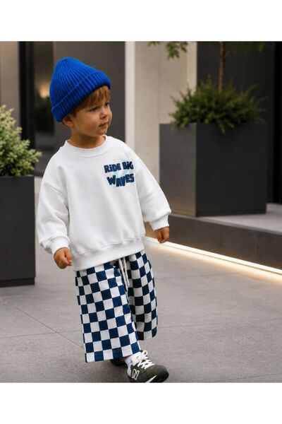favorimkids Ride Big Waves 2-Piece Boys' Set with Plaid Pants