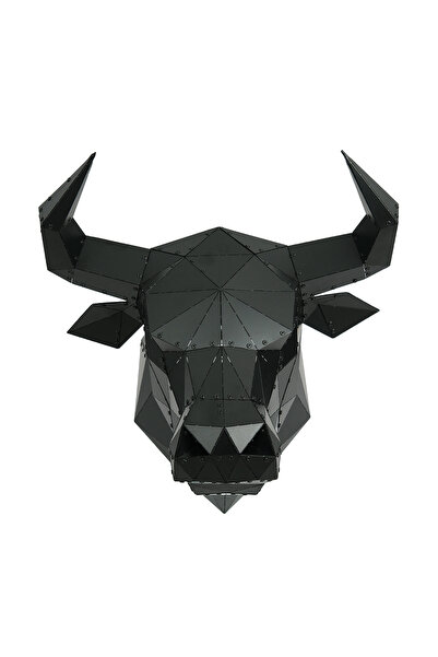 Oduman Design Boğa Kafası Metal Duvar Heykeli – Orta Boy – Mat Siyah