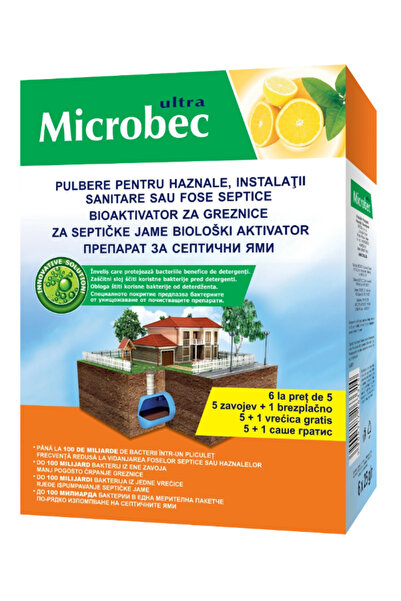 bros Tratament Microbec pentru instalații, canalizări, fosse septice 25 g