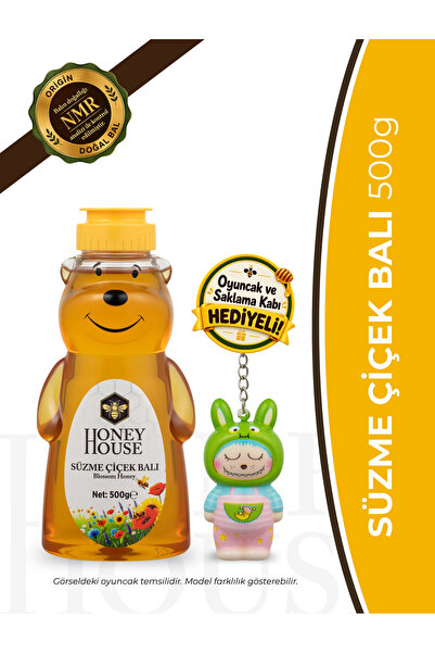 honey house Süzme Çiçek Balı 500g Oyuncak+Saklama Kabı Hediyeli