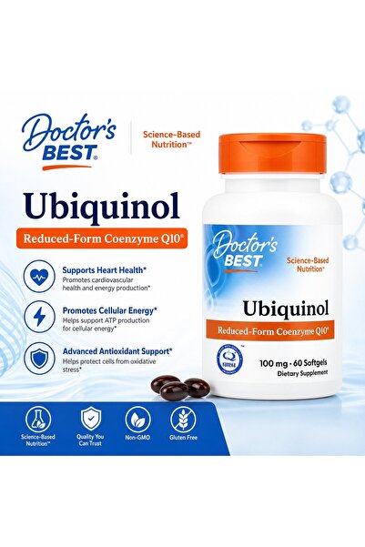 Doctor's Best Ubiquinol Coenzyme CoQ10 mitochondria cellular energy productio...